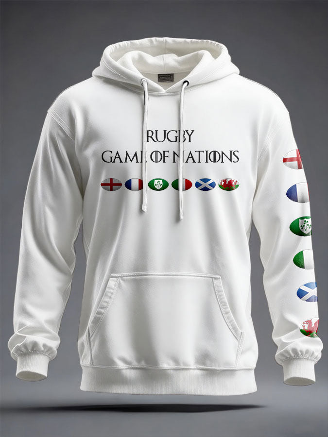 Sweat à capuche imprimé 6 Nations Rugby Lover unisexe