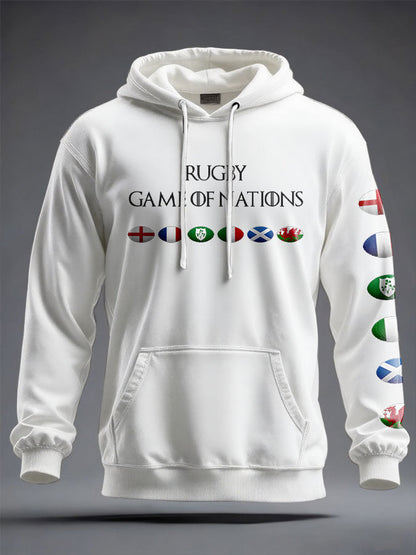 Sweat à capuche imprimé 6 Nations Rugby Lover unisexe