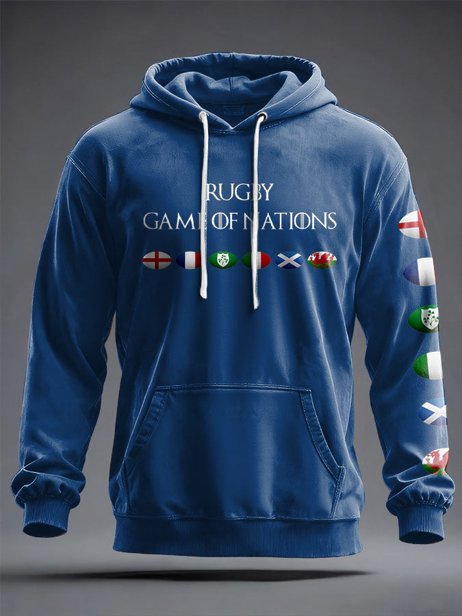 Sweat à capuche imprimé 6 Nations Rugby Lover unisexe