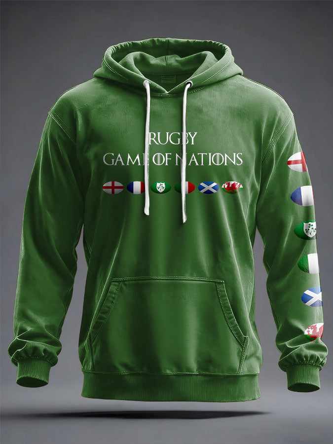 Sweat à capuche imprimé 6 Nations Rugby Lover unisexe