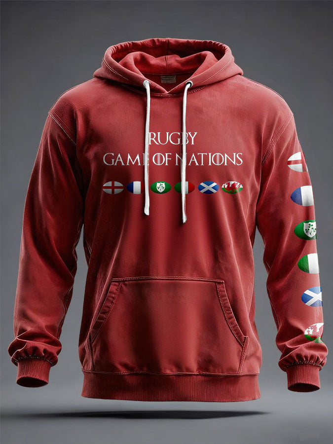 Sweat à capuche imprimé 6 Nations Rugby Lover unisexe