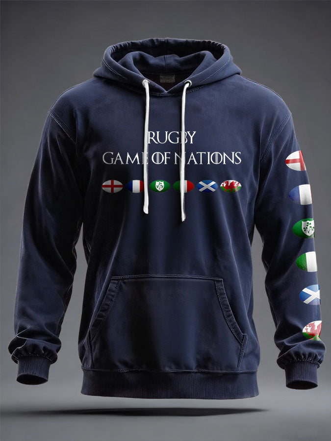 Sweat à capuche imprimé 6 Nations Rugby Lover unisexe