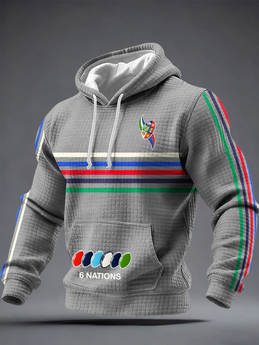 Sweat à capuche imprimé 6 Nations Rugby Lover Homme