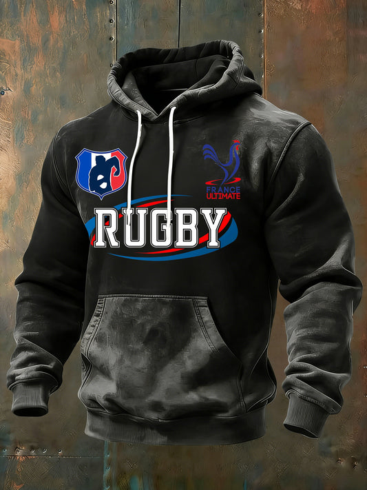 Sweat-shirt Homme Avec Imprimé Inspiration Rugby Français