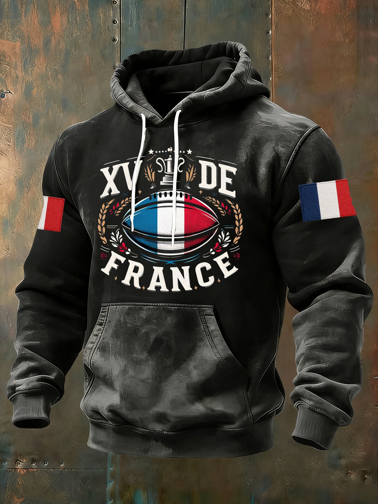 Sweat-shirt Homme Avec Imprimé Inspiration Rugby Français