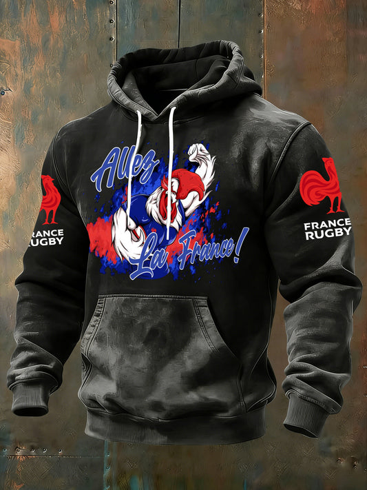 Sweat-shirt Homme Avec Imprimé Inspiration Rugby Français