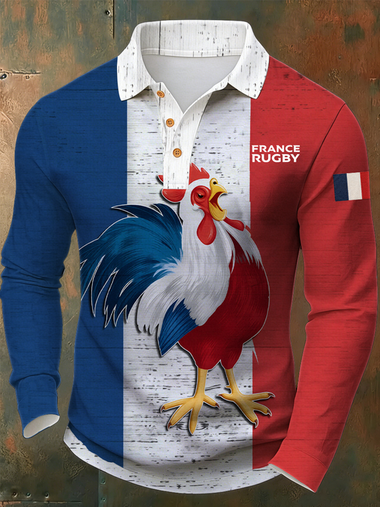 Chemise à manches longues France Rugby pour homme