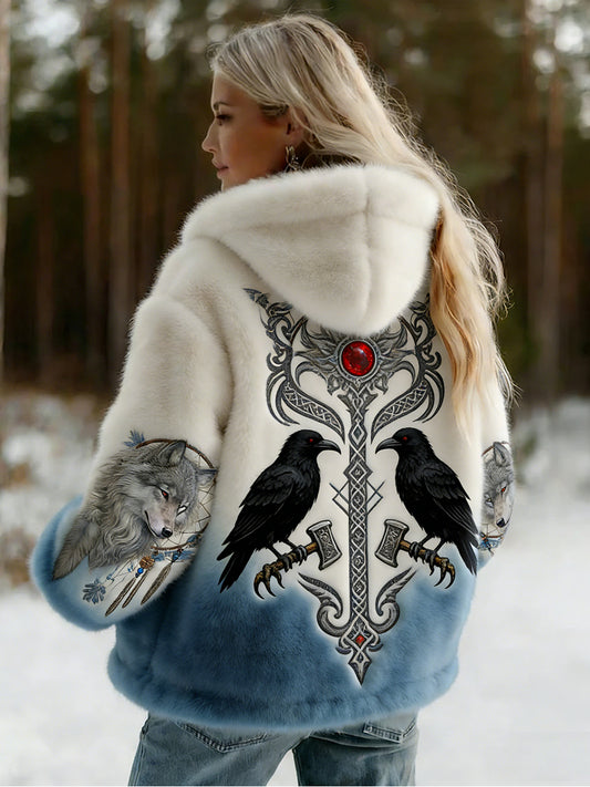 Veste en flanelle à motifs vintage de style celtique Viking pour femmes