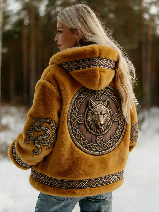 Veste en flanelle à motifs vintage de style celtique Viking pour femmes