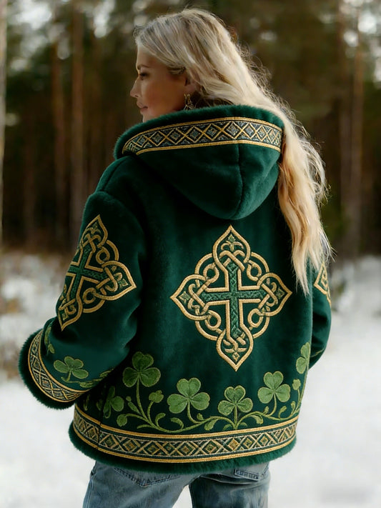 Retro Viking Celtic Knot Nordic Style Veste à capuche décontractée pour femmes