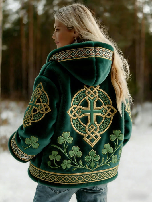 Retro Viking Celtic Knot Nordic Style Veste à capuche décontractée pour femmes
