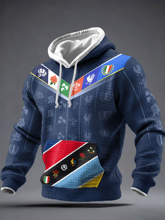 Sweat à capuche imprimé 6 Nations Rugby Lover Homme