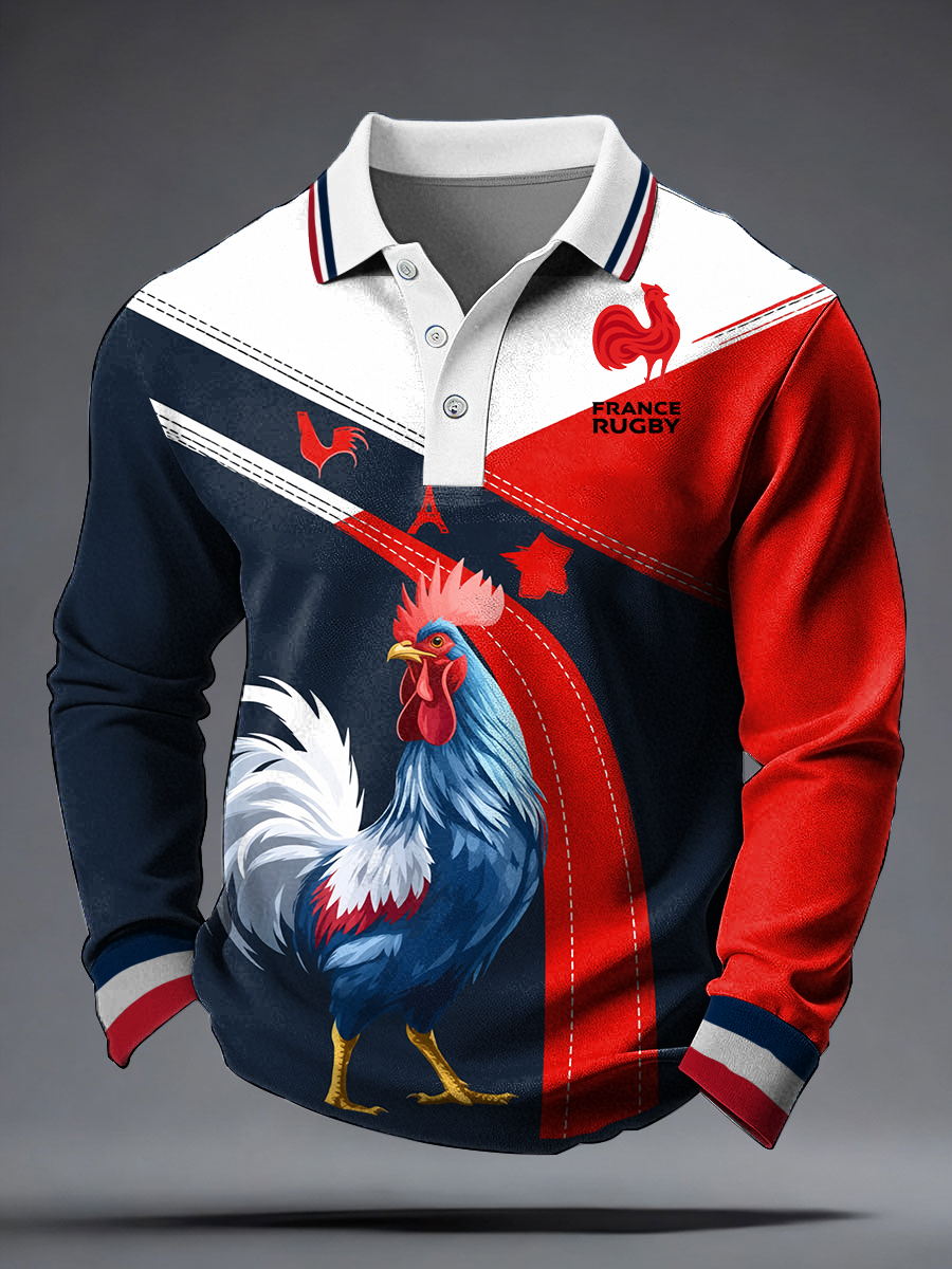T-shirt France Rugby Imprimé à manches longues Homme