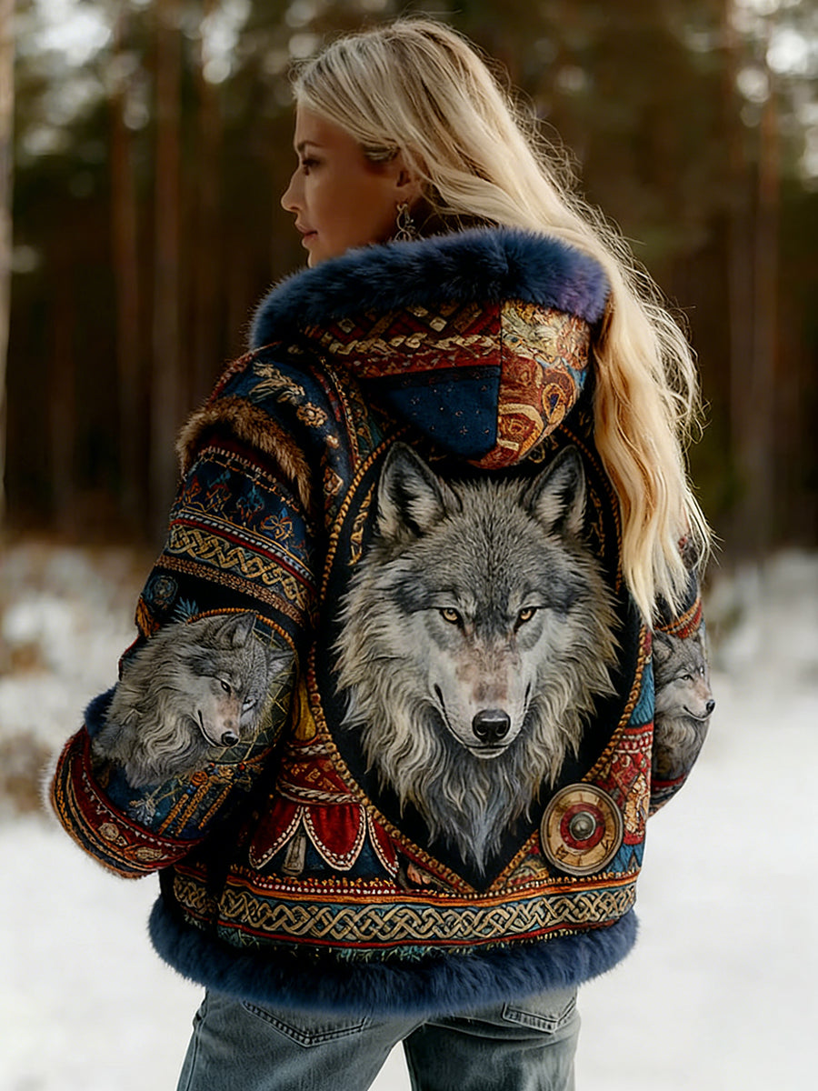 Veste en flanelle à motifs vintage de style celtique Viking pour femmes