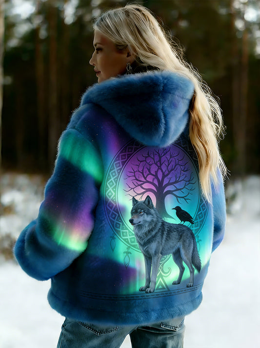 Veste en flanelle à motifs vintage de style celtique Viking pour femmes