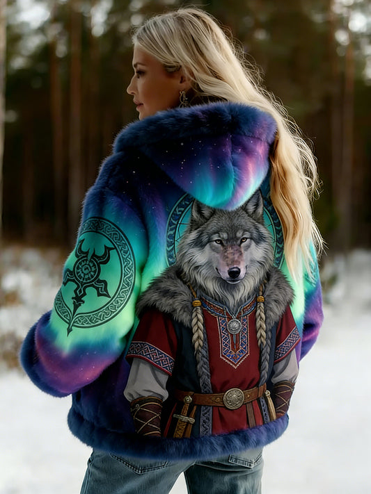 Veste en flanelle à motifs vintage de style celtique Viking pour femmes