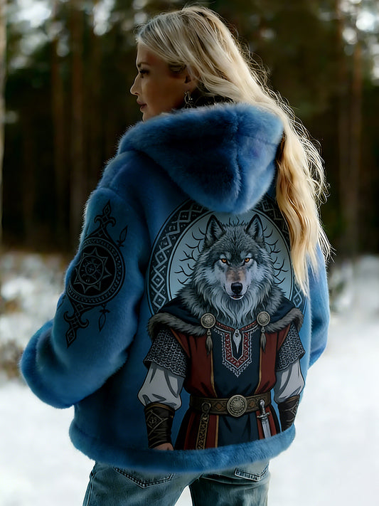 Veste en flanelle à motifs vintage de style celtique Viking pour femmes