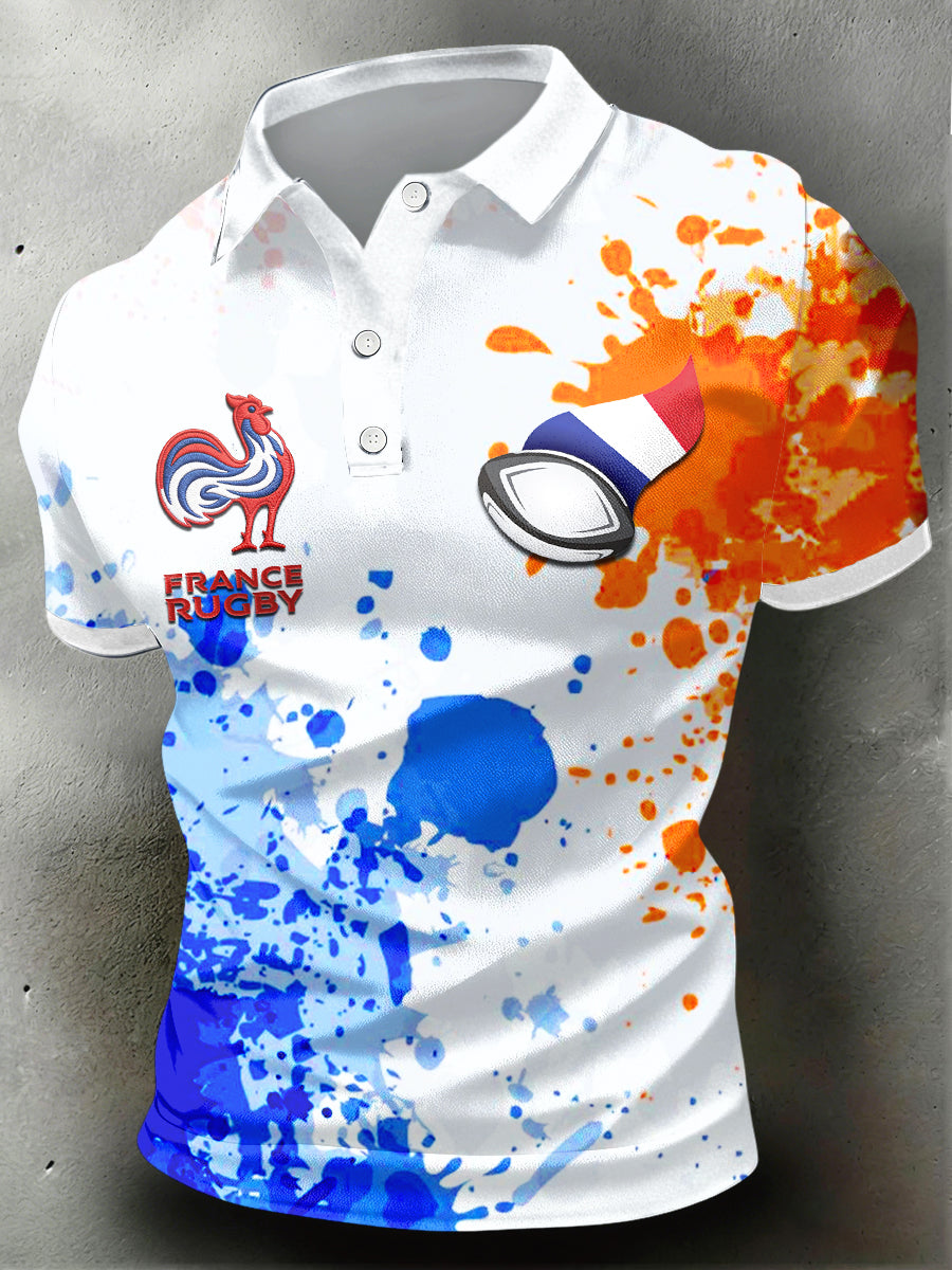 Polo Homme French Rugby Imprimé Graffiti