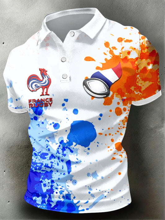 Polo Homme French Rugby Imprimé Graffiti