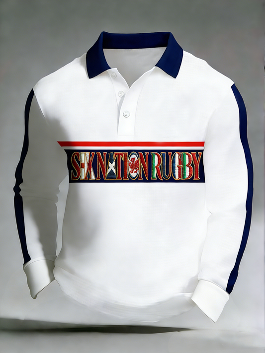Chemise à manches longues imprimée Six Nations Rugby Homme