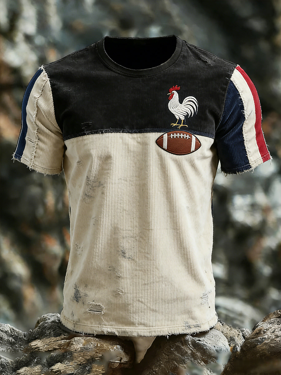 T-shirt décontracté et confortable de style rétro français pour le rugby