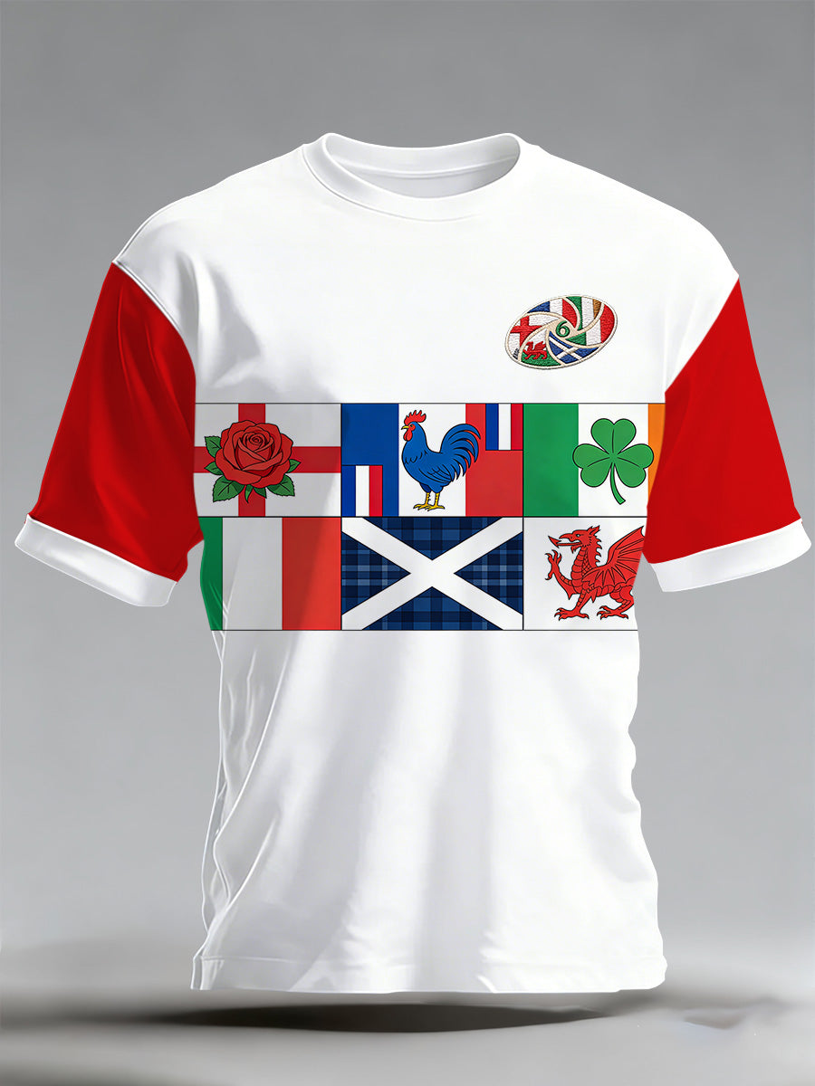 T-shirt imprimé Six Nations Rugby Cheering pour homme