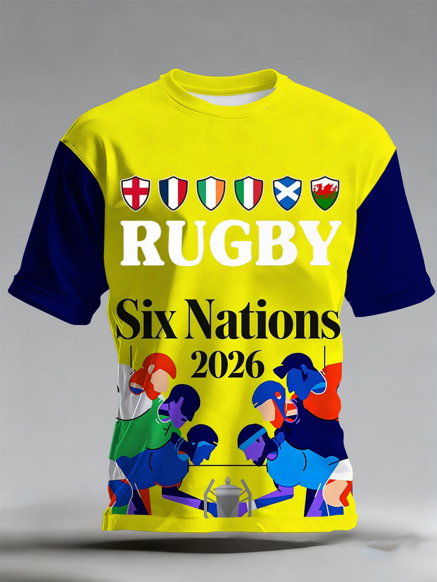 T-shirt imprimé Six Nations Rugby Cheering pour homme
