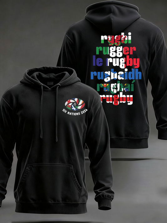 Sweat à capuche surdimensionné à épaules tombantes avec poches Six Nations Rugby Homme