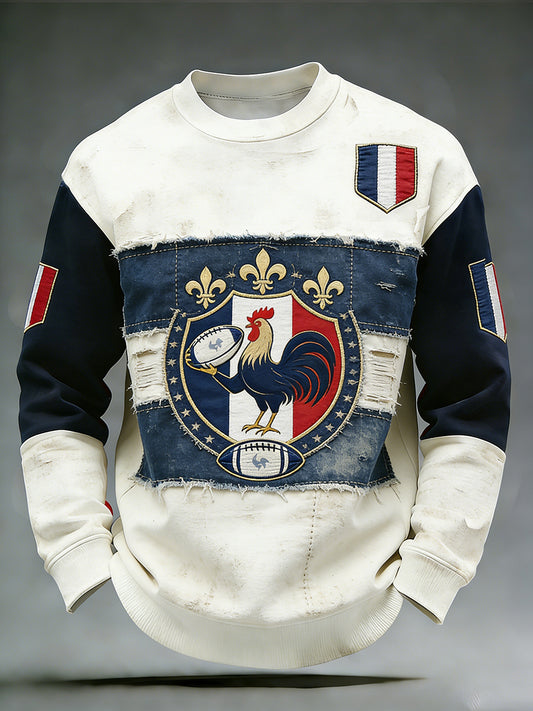 Haut décontracté et confortable rétro d'inspiration rugby à la française