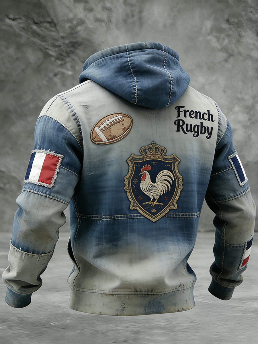 Sweat à capuche confortable en tricot gaufré décontracté rétro à la française