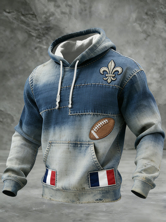 Sweat-shirt décontracté rétro à capuche en maille gaufre, confortable, de style français