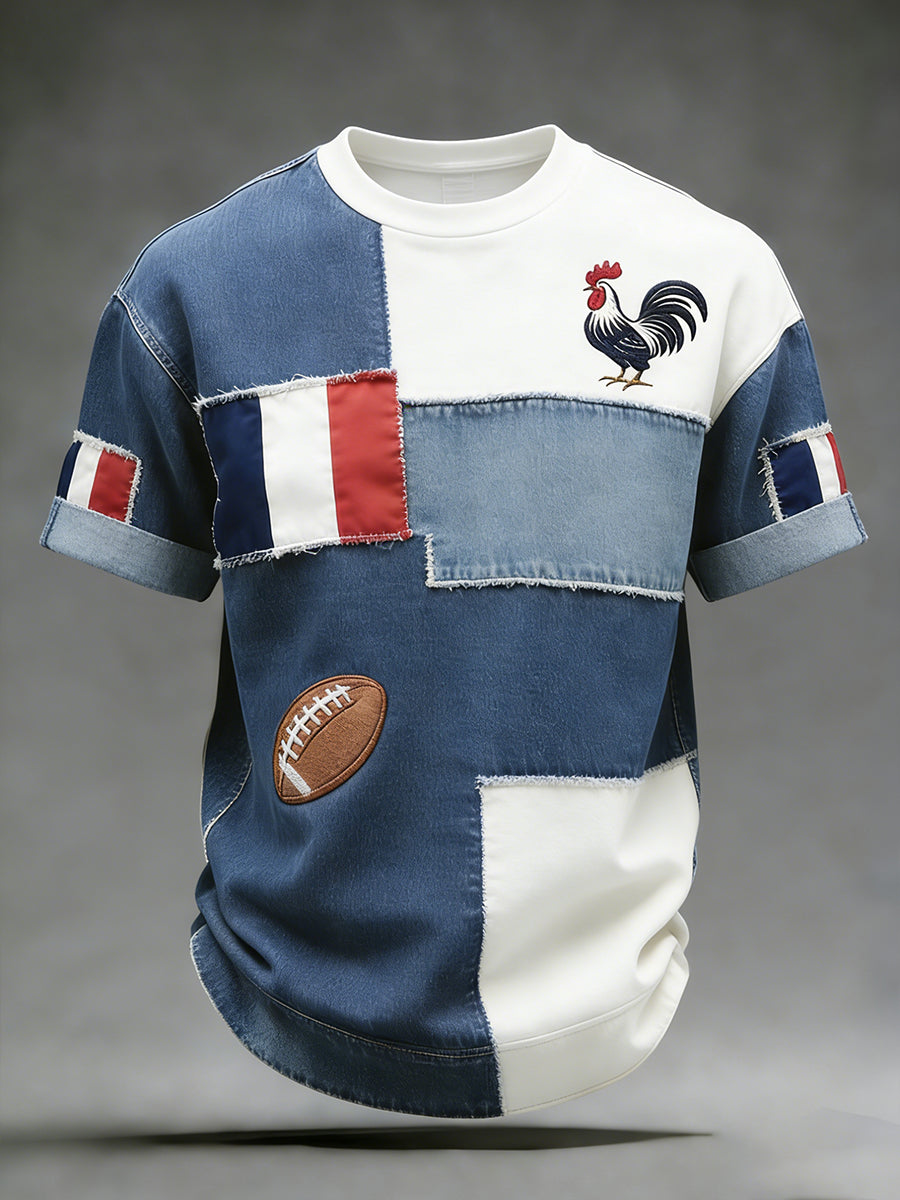 T-shirt décontracté rétro style rugby français