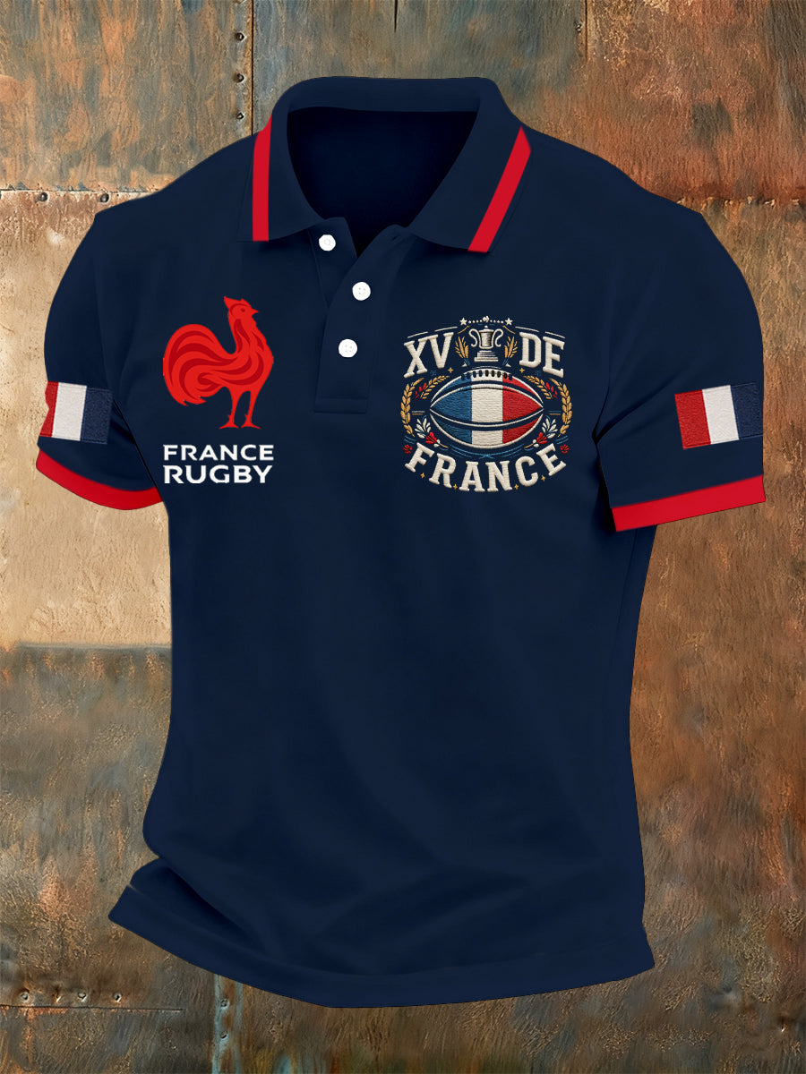 Polo à imprimé rugby français Homme