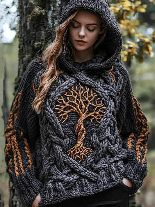Chandail à capuchon Viking Tribal Tree Of Life Celtic Femme