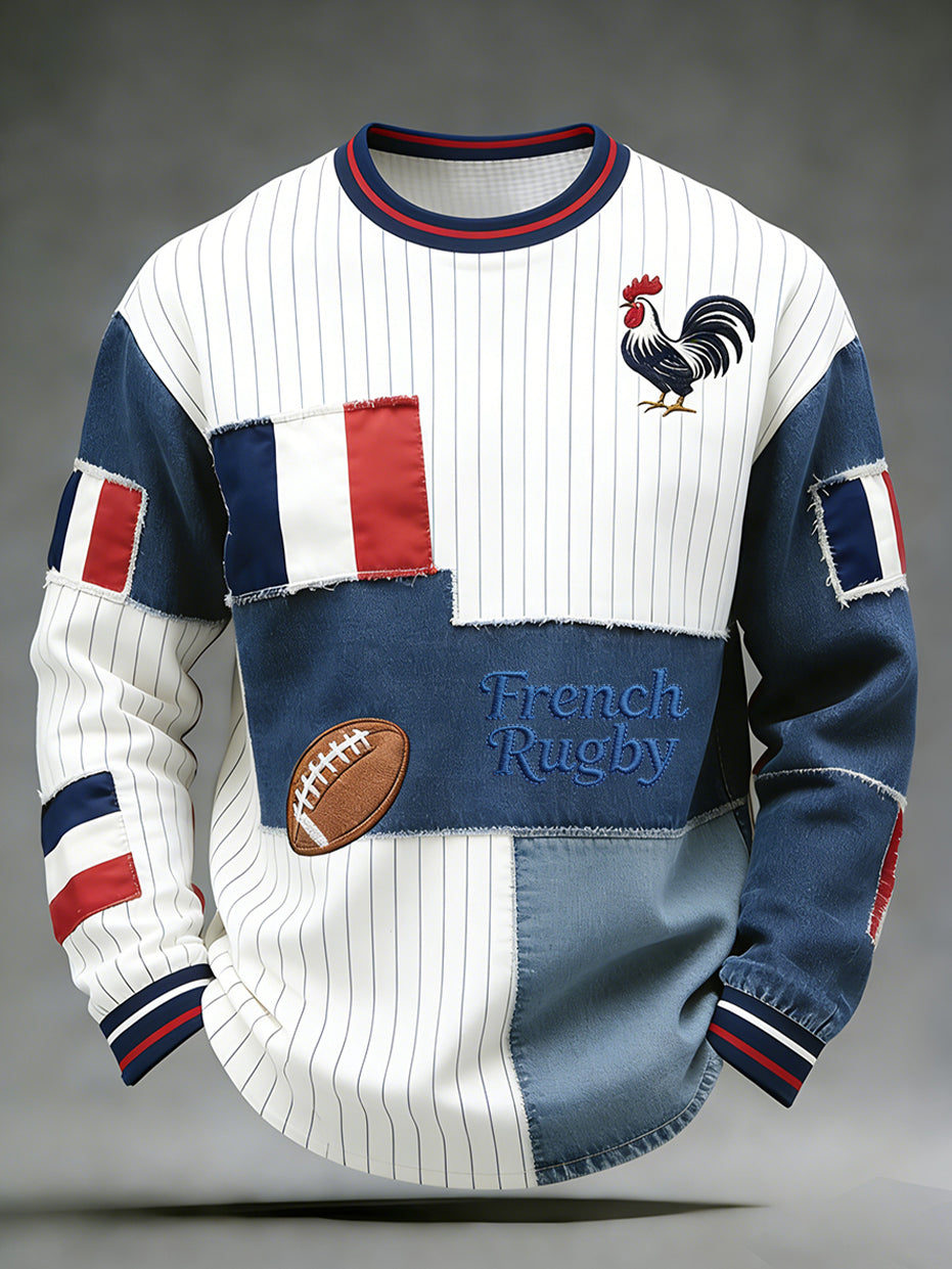 Haut décontracté et confortable rétro d'inspiration rugby à la française