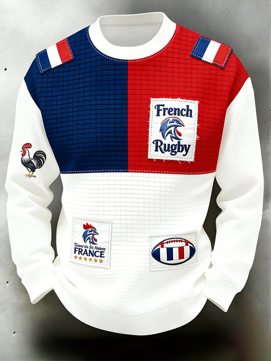 Haut décontracté et confortable d’inspiration rétro-rugby à la française