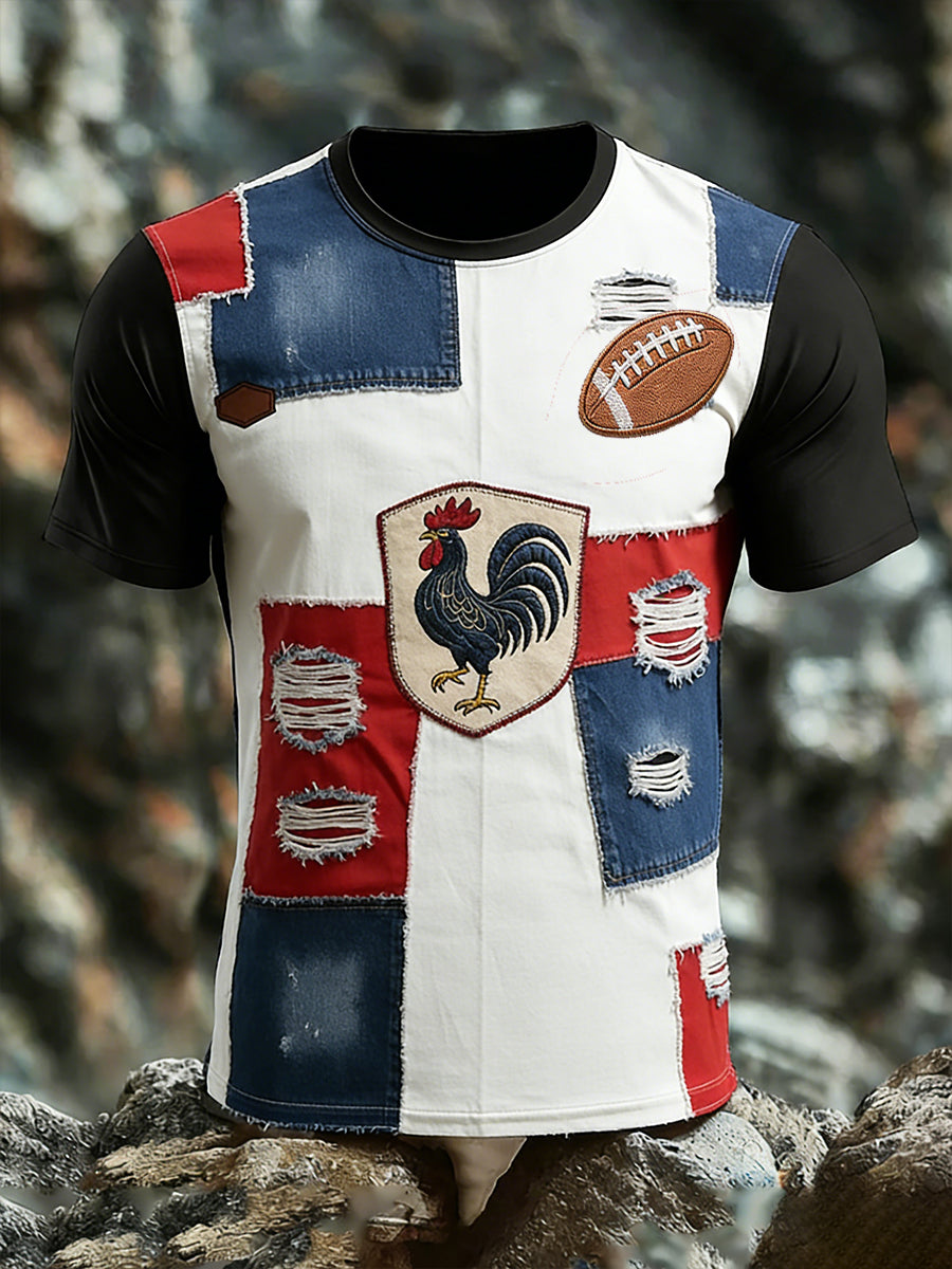 T-shirt décontracté de style rétro rugby français