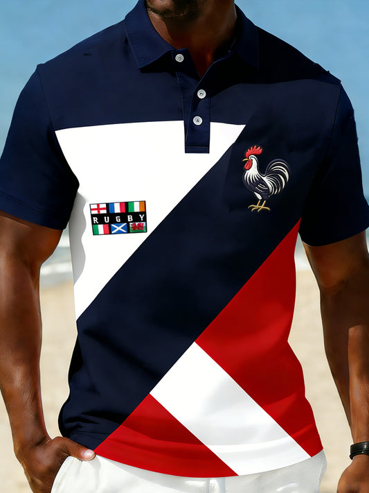 Polo décontracté rétro de style rugby français