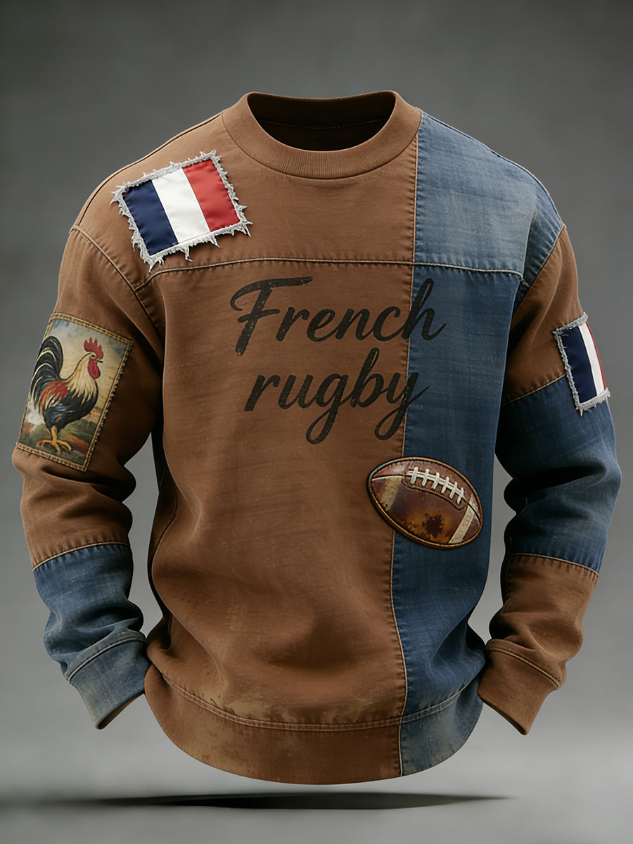 Haut décontracté et confortable d’inspiration rétro-rugby à la française