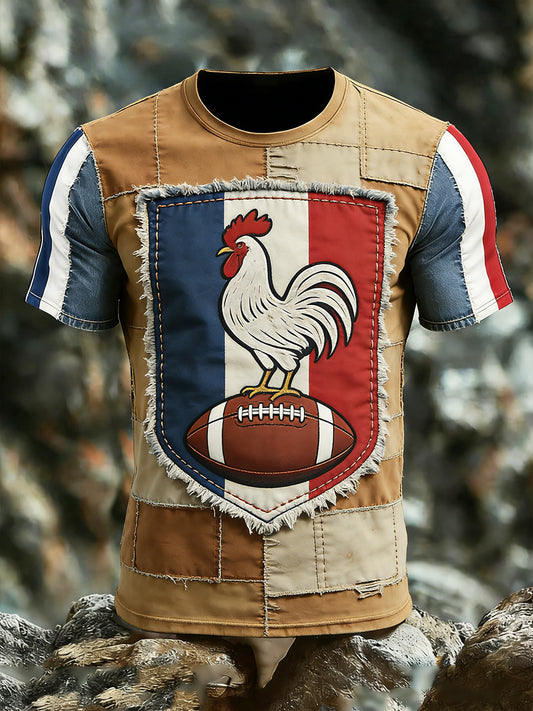 T-shirt décontracté de style rétro rugby français