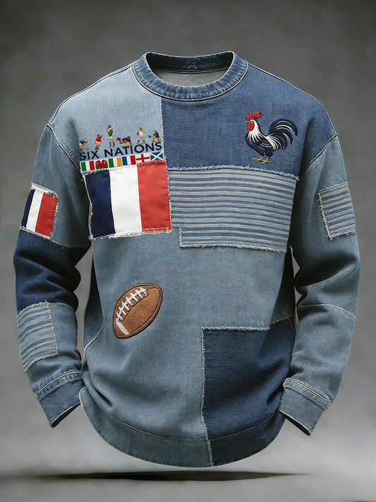 Haut décontracté et confortable d’inspiration rétro-rugby à la française