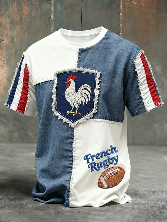 T-shirt décontracté rétro style rugby français