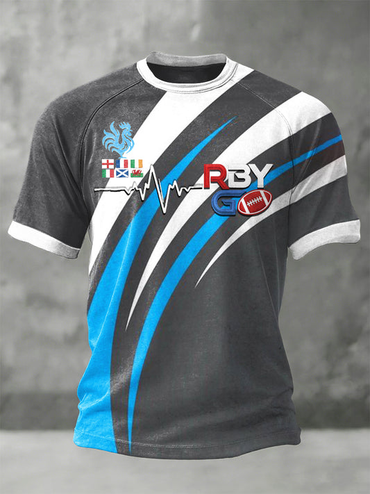 T-shirt gris à manches raglan France Rugby Six Nations pour homme