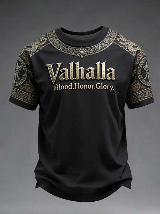 T-shirt imprimé style viking pour homme