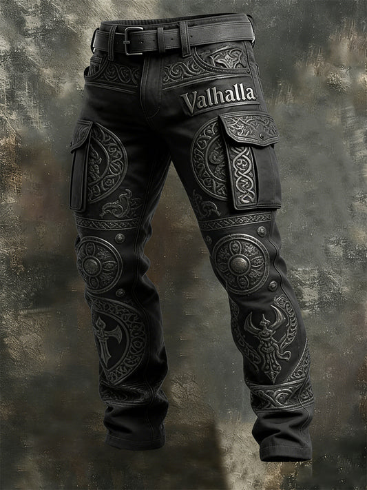 Valhalla de style viking pour hommes avec veste à capuche zippée chaude en peluche