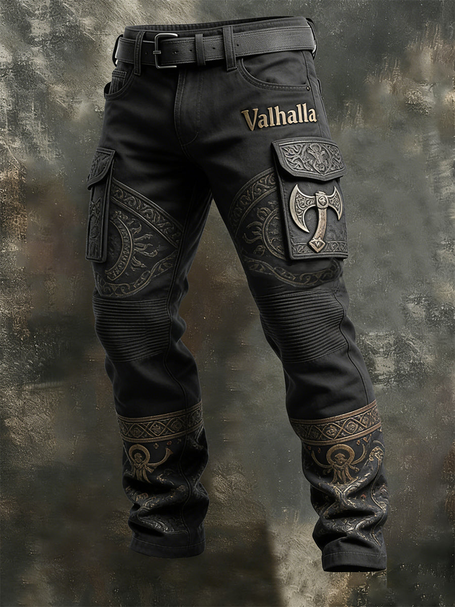 Valhalla de style viking pour hommes avec veste à capuche zippée chaude en peluche