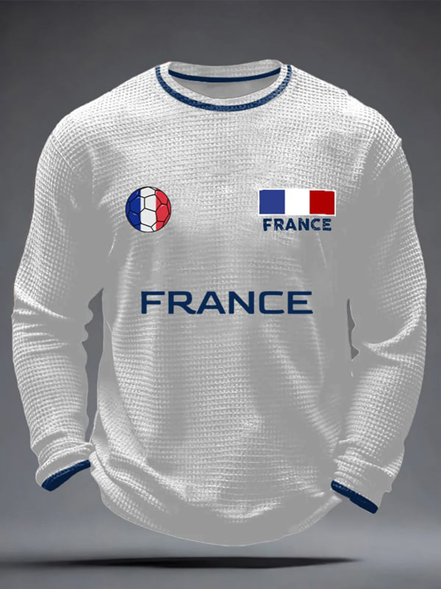 T-shirt à manches longues France Football Waffle Homme