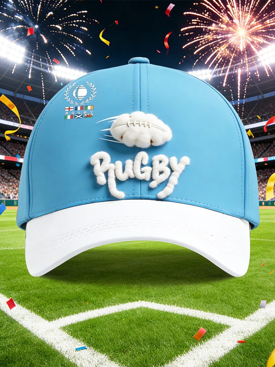 Casquette décontractée patchwork imprimée des Six Nations de rugby français