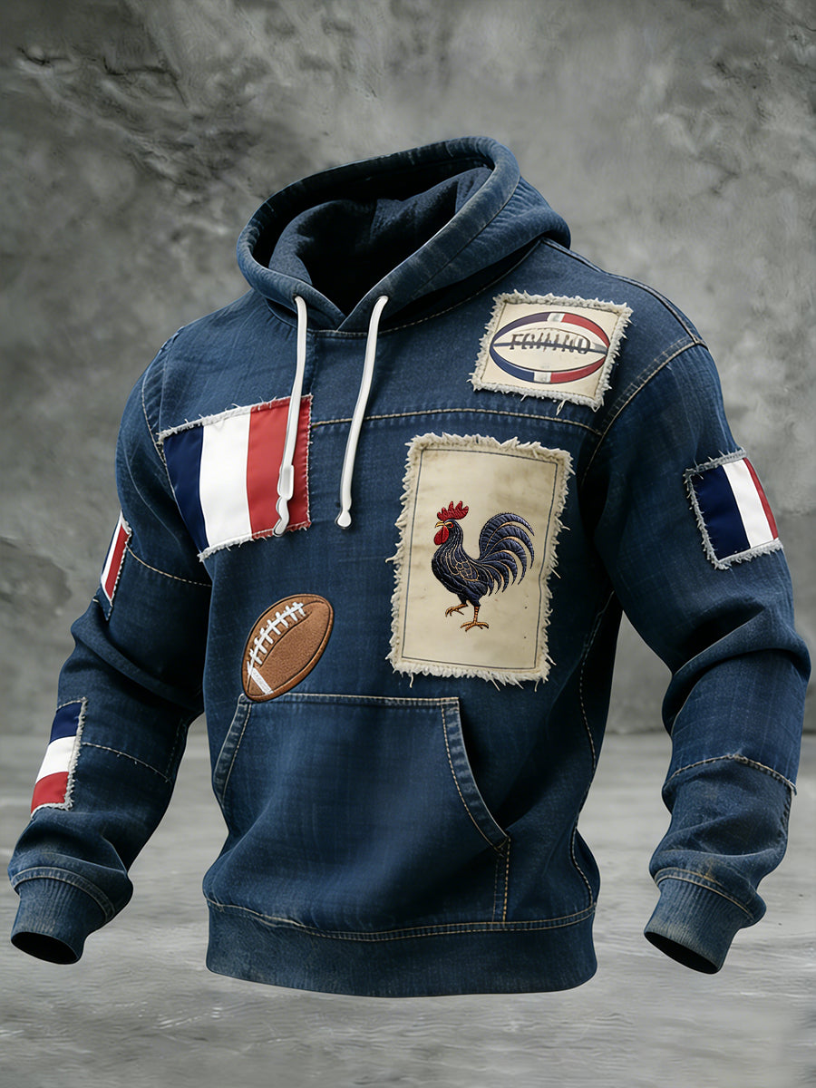 Sweat-shirt décontracté et confortable rétro style rugby français