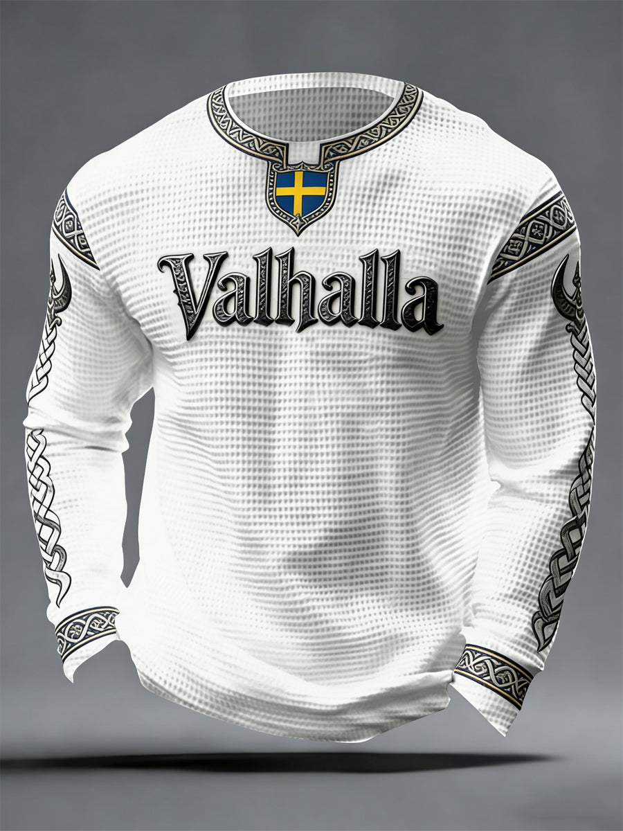 Haut en gaufre Valhalla de style viking suédois pour hommes